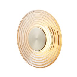 Searchlight Cleo LED wall lamp, amber/brass colour, Ø 30 cm, glass