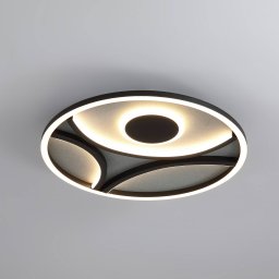 Searchlight Zendisc LED ceiling lamp, semicircle motif, Ø 39 cm, black