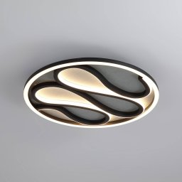 Searchlight Zendisc LED ceiling lamp, drop motif, Ø 39 cm, black