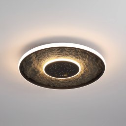 Searchlight Lumadisc LED ceiling lamp, star effect, black, Ø 41 cm