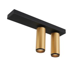 LOOM DESIGN LED ceiling spotlight X-Beam, 2-bulb, black/gold