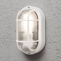 Konstsmide Elmas outdoor wall lamp, oval, white