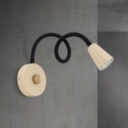 ORION Dotty wall light, khaki, flexible arm, dimmer, GU10