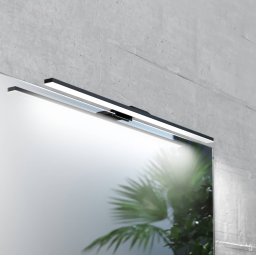 MCJ LED mirror light Triga IP44 black 60cm, 3,000K