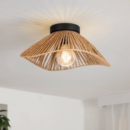 EGLO Lavister ceiling light, black/natural, paper
