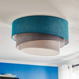 Duolla Pastel Trio ceiling lamp, 60 cm, turquoise/grey/light grey