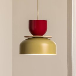 ALDEX Uto pendant light, beige brown/dark red, Ø 30 cm, metal