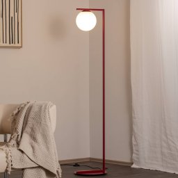 ALDEX Zac floor lamp, opal/wine red, 1-bulb