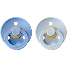BIBS Colour Natural Rubber Size 1: 0+ months dummy Sky Blue / Baby Blue 2 pc