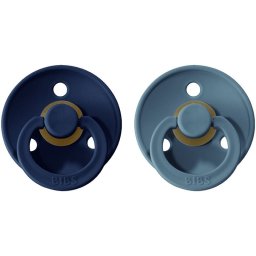 BIBS Colour Natural Rubber Size 1: 0+ months dummy Deep Space / Petrol 2 pc