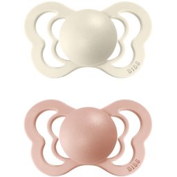 BIBS Couture Natural Rubber Size 1: 0+ months dummy Ivory / Blush 2 pc
