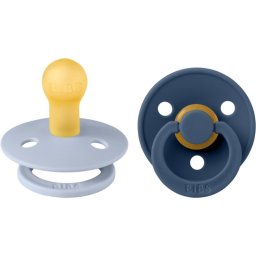 BIBS Colour Natural Rubber Size 1: 0+ months dummy Dusty Blue / Steel Blue 2 pc