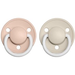 BIBS De Lux Natural Rubber Night Size 1: 0+ months dummy Blush / Vanilla 2 pc