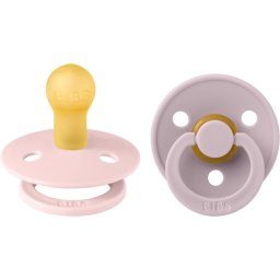 BIBS Colour Natural Rubber Size 1: 0+ months dummy Blossom / Dusky lilac 2 pc