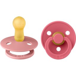 BIBS Colour Tie Dye Size 2: 6+ months dummy Dusty Pink / Coral 2 pc