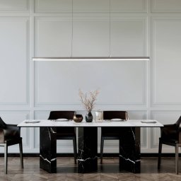 FISCHER & HONSEL Borena LED hanging light, aluminium-coloured, length 113 cm, metal