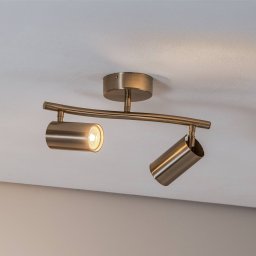 Lucea Ceiling spotlight Spotte, antique brass, 2-bulb