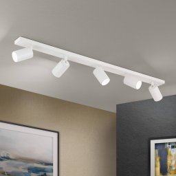 ORION Sean ceiling spotlight, white, 5-bulb, aluminium, GU10