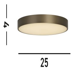 Searchlight Palma LED ceiling light, bronze-coloured, Ø 25 cm, steel/acrylic