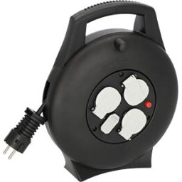 BRENNENSTUHL BRE 1093900600 - Mini cable reel, Vario-Line cable box, USB, 10-m cable, black