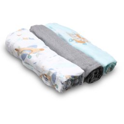 BabyOno Natural Bamboo Diapers Blue-Grey cloth nappies 70x70 cm 3 pc