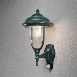 Konstsmide Parma outdoor wall lamp with sensor, green