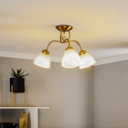 Lamkur Miranda ceiling light, 3-bulb, brass