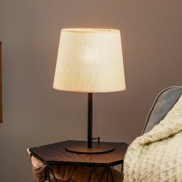 TK Lighting Chicago table lamp with linen lampshade