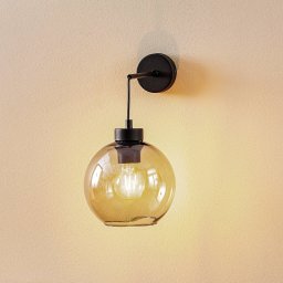 TK Lighting Cubus wall lamp, black/smoke grey, glass, 30 cm high, E27