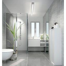 Helestra LED mirror light LOOM 2, length 120 cm, IP44, CCT