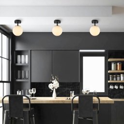 Opviq Atmaca ceiling light, 1-bulb, black, glass, Ø 15 cm