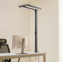 Arcchio LED office clip-on light Logan black, dimmable, sensor