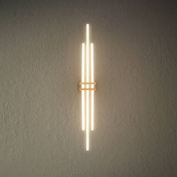 Briloner Tinka LED ceiling lamp, wood colour/black, length 98 cm