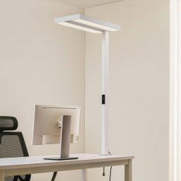 Arcchio Logan LED office clip-on light, white, dimmable, sensor