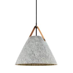DFTP by Nordlux Strap pendant light, light grey, Ø 36 cm, metal/leather