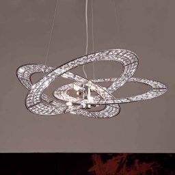 Marchetti Crystal hanging light Trilogy 9-bulb, clear