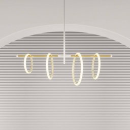 Marchetti LED pendant light Ulaop, four rings, white