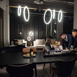 Marchetti LED pendant light Ulaop, five rings, black