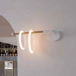 Marchetti LED wall light Ulaop, two rings, left, black