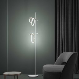 Marchetti LED floor lamp Ulaop, three rings, white