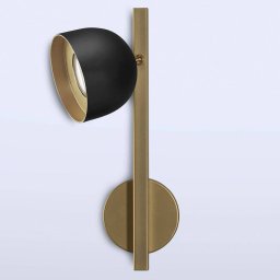 Marchetti LED wall light Dome black w. straight frame