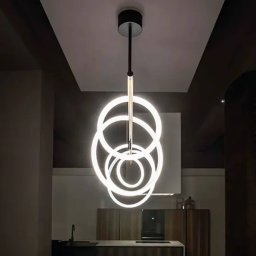 Marchetti LED pendant light Ulaop, five rings, white