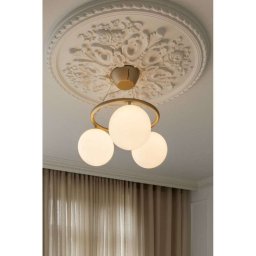 Nuura Aps Nuura Miira 3 Circular chandelier, Ø 54 cm, brass/opal
