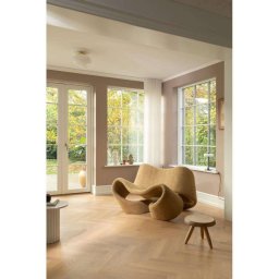 Nuura Aps Nuura ceiling light Rizzatto 301, Ø 30 cm brass-coloured/opal