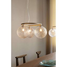 Nuura Aps Nuura Miira 3 Circular chandelier, Ø 54 cm, brass/clear