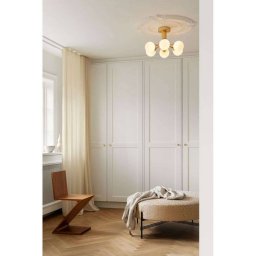Nuura Aps Nuura Apiales 6 ceiling light, brass-coloured/opal, Ø 50 cm
