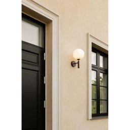 Nuura Aps Nuura Miira outdoor wall lamp, Ø 20 cm, dark bronze/opal