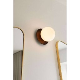 Nuura Aps Nuura Liila 1 wall light, IP44, Ø 16 cm, bronze/opal