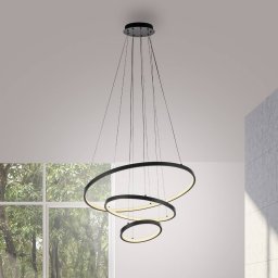 JUST LIGHT. GmbH JUST LIGHT. Cerchi LED pendant light, black, 3,000 K