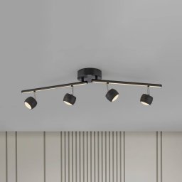 JUST LIGHT. GmbH JUST LIGHT. Jarik LED downlight, 4-bulb, black, 3,000 K